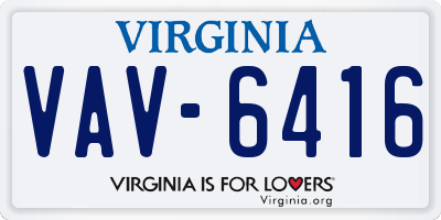 VA license plate VAV6416