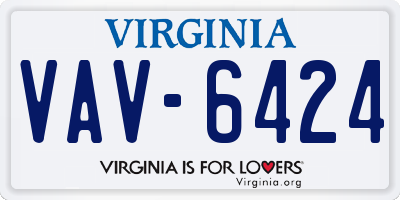 VA license plate VAV6424