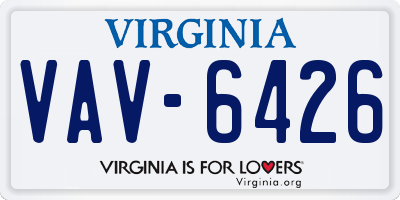 VA license plate VAV6426