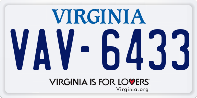 VA license plate VAV6433