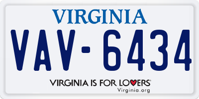 VA license plate VAV6434