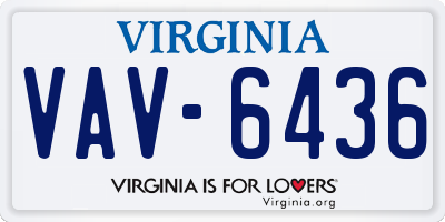 VA license plate VAV6436