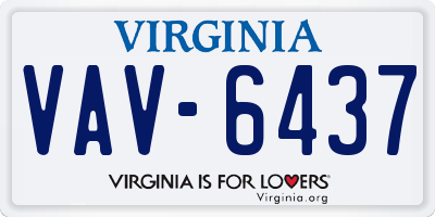 VA license plate VAV6437