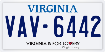 VA license plate VAV6442