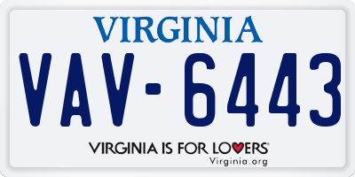 VA license plate VAV6443
