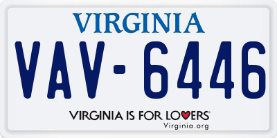 VA license plate VAV6446