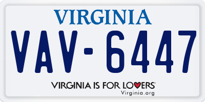 VA license plate VAV6447
