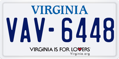 VA license plate VAV6448