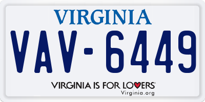 VA license plate VAV6449