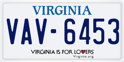 VA license plate VAV6453