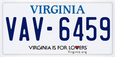 VA license plate VAV6459