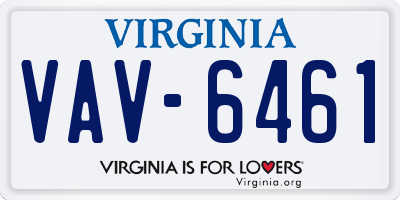 VA license plate VAV6461