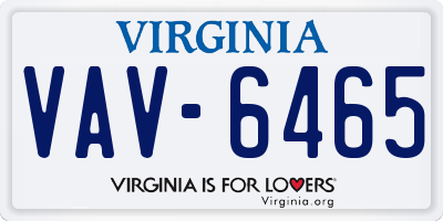 VA license plate VAV6465