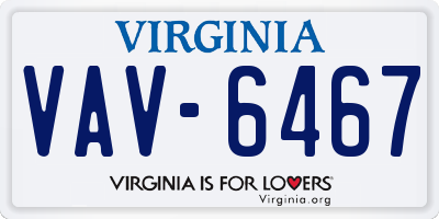VA license plate VAV6467
