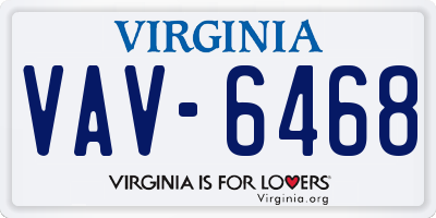 VA license plate VAV6468