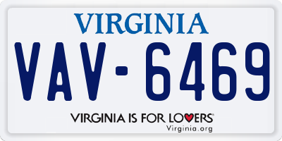 VA license plate VAV6469