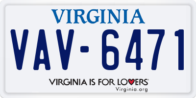 VA license plate VAV6471