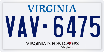 VA license plate VAV6475