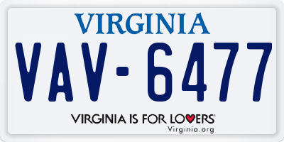 VA license plate VAV6477