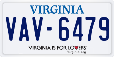 VA license plate VAV6479