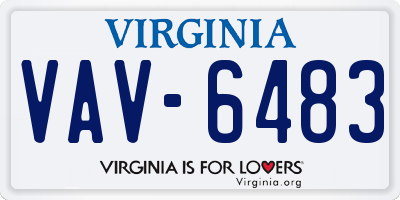 VA license plate VAV6483