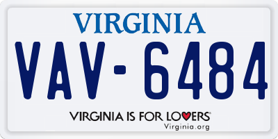 VA license plate VAV6484