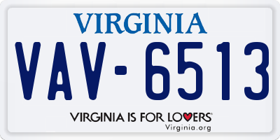 VA license plate VAV6513