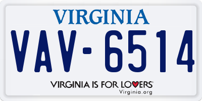 VA license plate VAV6514