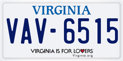 VA license plate VAV6515