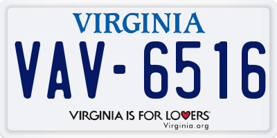 VA license plate VAV6516