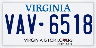 VA license plate VAV6518