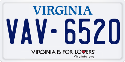 VA license plate VAV6520