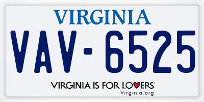 VA license plate VAV6525