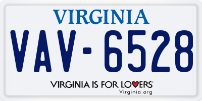 VA license plate VAV6528