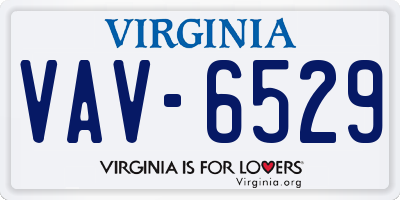 VA license plate VAV6529