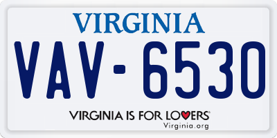 VA license plate VAV6530