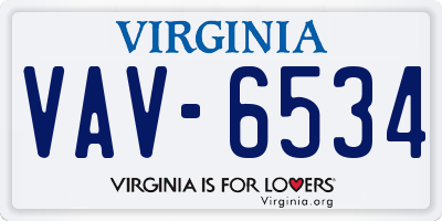 VA license plate VAV6534