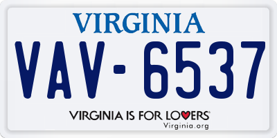 VA license plate VAV6537