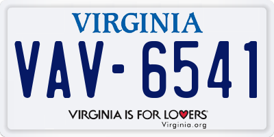 VA license plate VAV6541