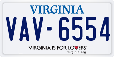 VA license plate VAV6554