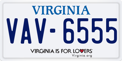VA license plate VAV6555