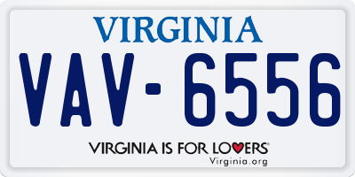 VA license plate VAV6556