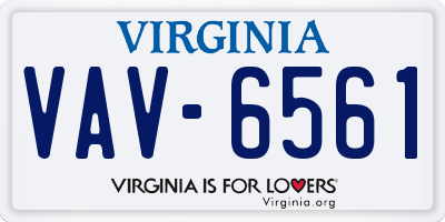 VA license plate VAV6561