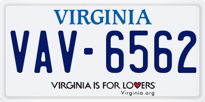 VA license plate VAV6562