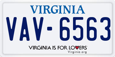 VA license plate VAV6563