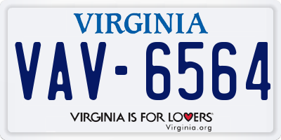 VA license plate VAV6564