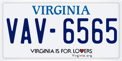 VA license plate VAV6565