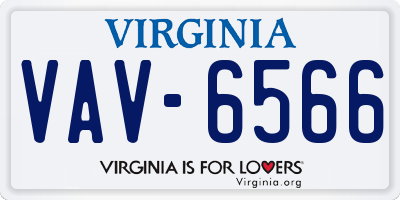 VA license plate VAV6566