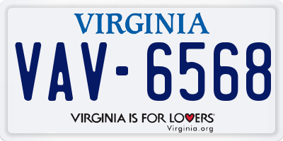 VA license plate VAV6568