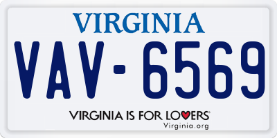 VA license plate VAV6569
